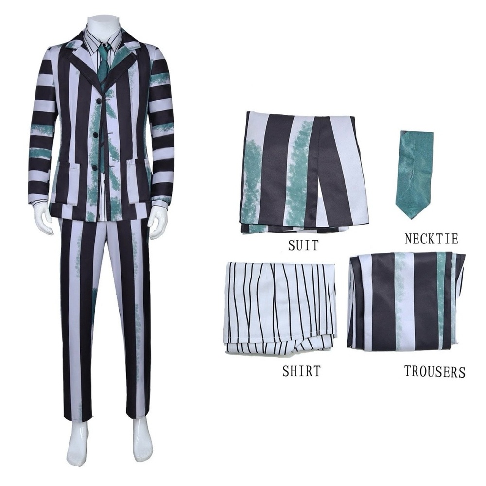 Men's or Women’s Beetlejuice costume - Black and Green NIB